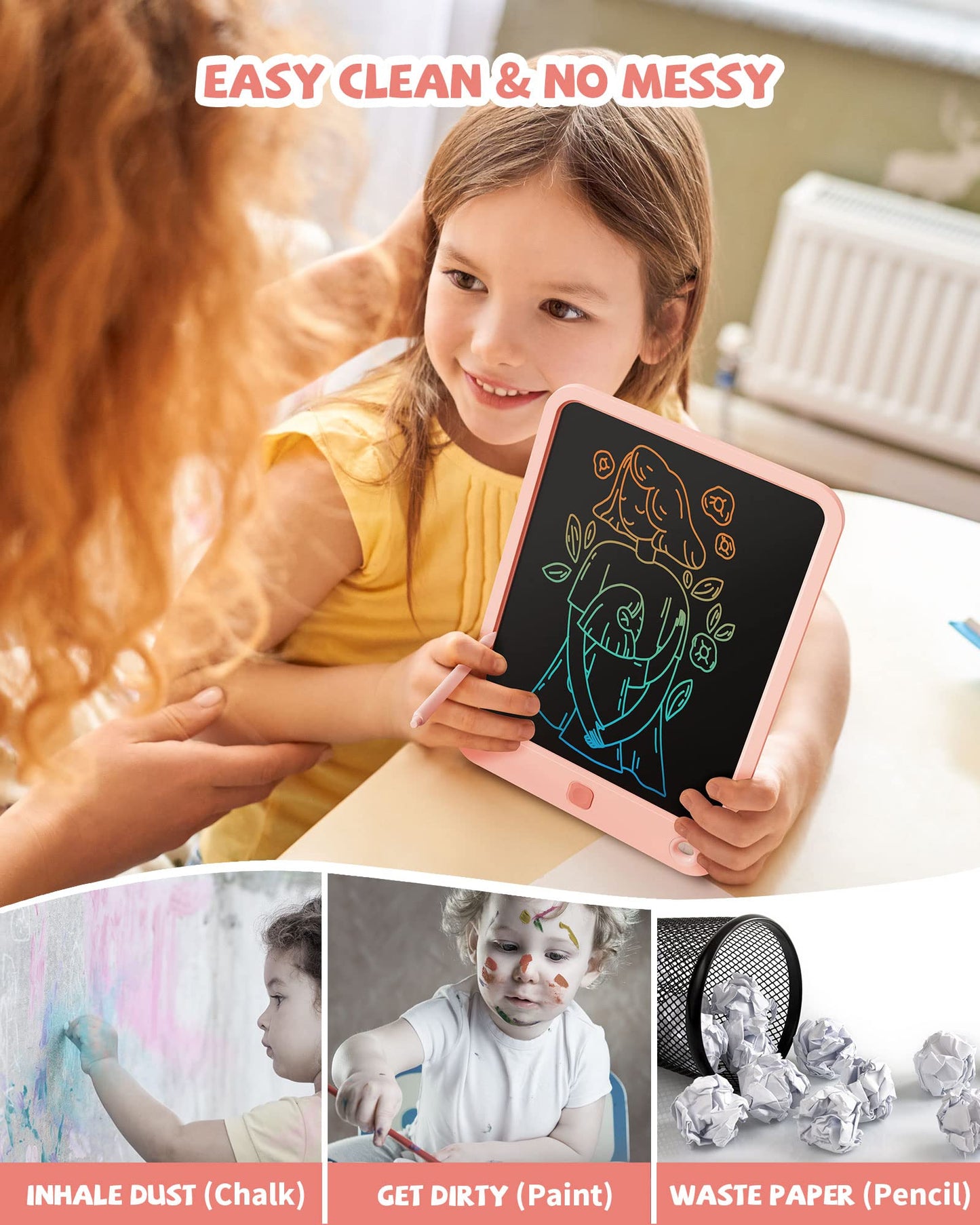 Lcd Writing Tablet 10 Inch, Toys For 3 4 5 6 7 8 9 10 Year Old Boys Girls, Colorful Doodle Board Drawing Tablet, Gift For Boys T