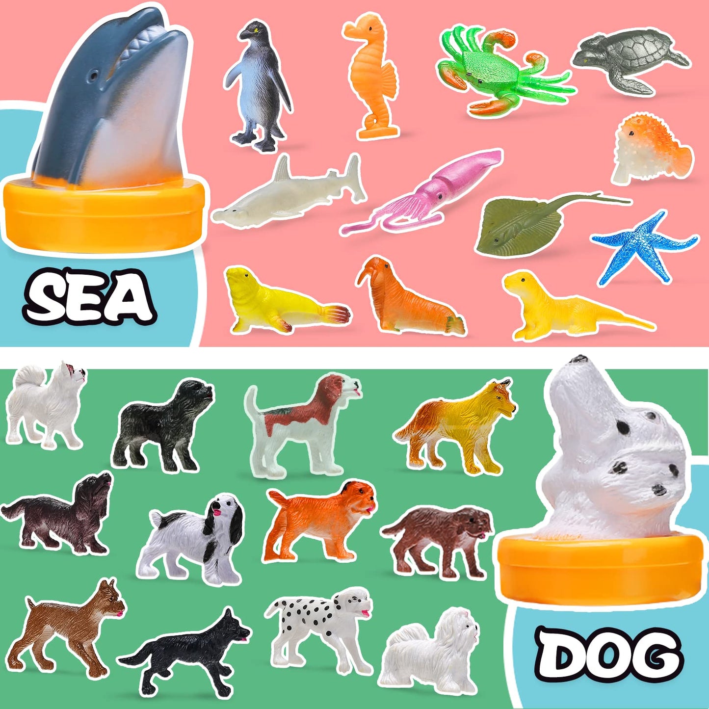 KarberDark 95 Pcs Small Animal Toys - Plastic Assorted Mini Figures for Kids, Clear, Ideal for Sensory Bins and Birthday Gifts