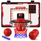 Taseyok Basketball Hoop Indoor, Mini Basketball Hoops With Electronic Scoring, Timing Board, And Led Lights, Over The Door Baske