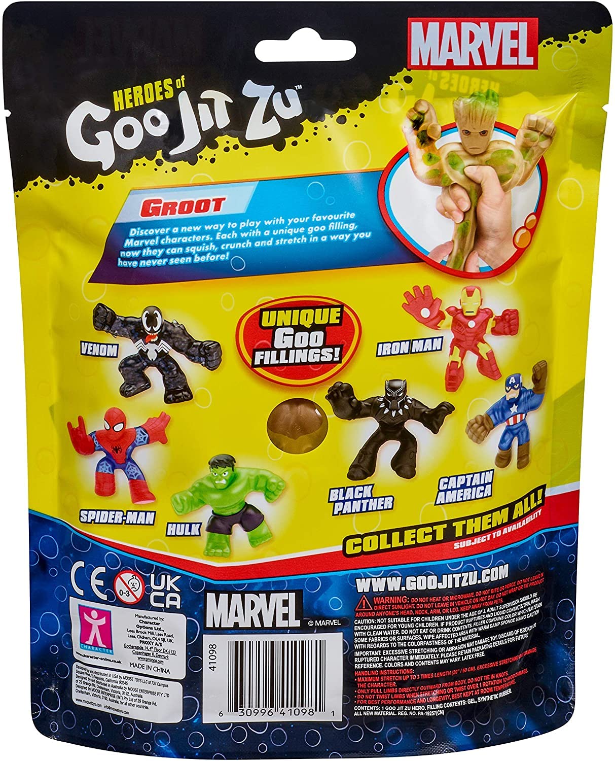 Heroes of Goo Jit Zu Marvel Hero Pack - Groot, Multicolor, Model 41098, PVC Material