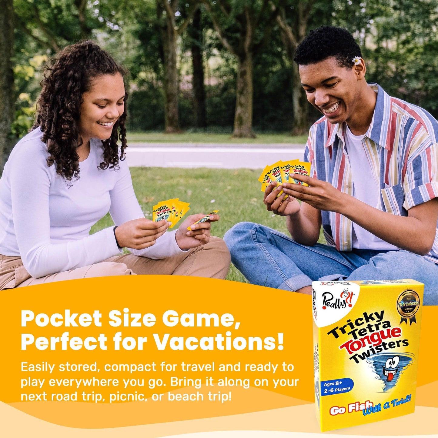 Really?! Tricky Tetra Tongue Twisters - Go Fish with A Twist, Hilarious Family Party Speech & Memory Card Game, Ages 8+