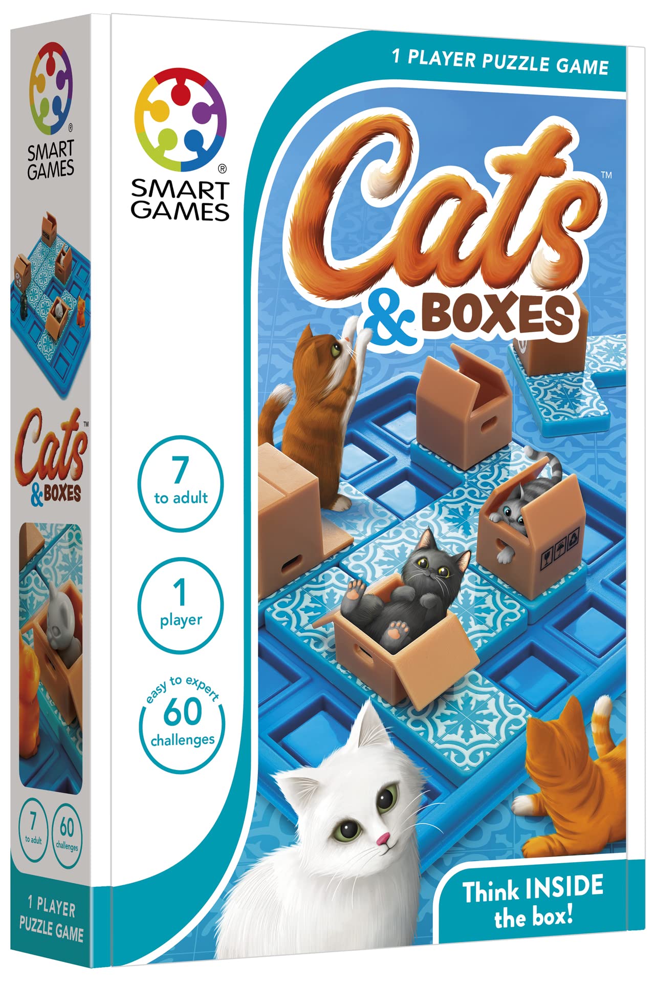 SmartGames Cats & Boxes Travel Game with 60 Challenges for Ages 7-mature-themed