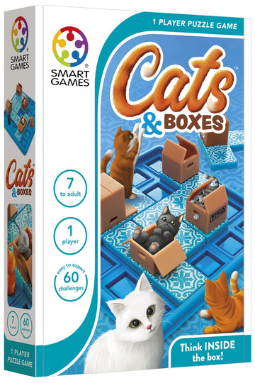 SmartGames Cats & Boxes Travel Game with 60 Challenges for Ages 7-mature-themed