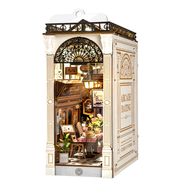 Robotime Diy Book Nook Kits Dollhouse Room Bookstore Miniature House With Led Light 3D Wooden Puzzles For Adults Booknook Booksh