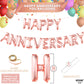 Katchon, Rose Gold Happy Anniversary Balloons Letters - 16 Inch | Happy Anniversary Banner For Happy Anniversary Decorations | Rose Gold Happy Anniversary Backdrop | Happy Anniversary Balloon Banner