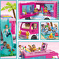 Mega Construx Barbie Dream Camper Adventure Building Toy Set, 580 Pieces, 4 Micro-Dolls, Pink, Ages 6+, Plastic