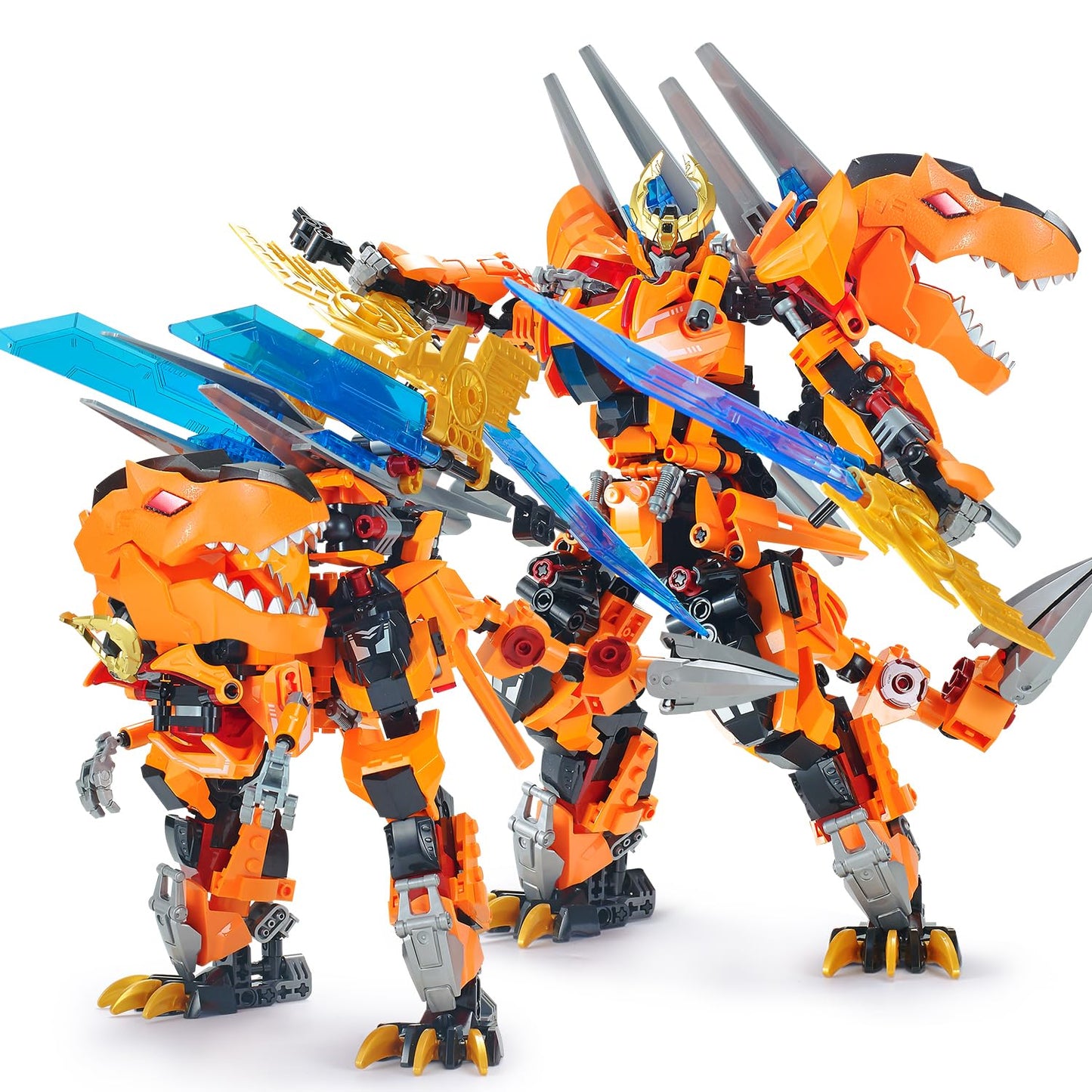 T-Rex Mech 2-in-1 Building Set  Cool Transforming Building Blocks Toy  Compatible with Lego  Dinosaurs Park Kit with Transform Robot  Birthday for Kids Boys  mature-themed Age 8-12 (T-Rex)