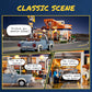 FUNWHOLE City Gas-Station Building Bricks Set - 1608 Pcs Modular Car Service Station - LED Light - Large - Model F9065-MT-EU