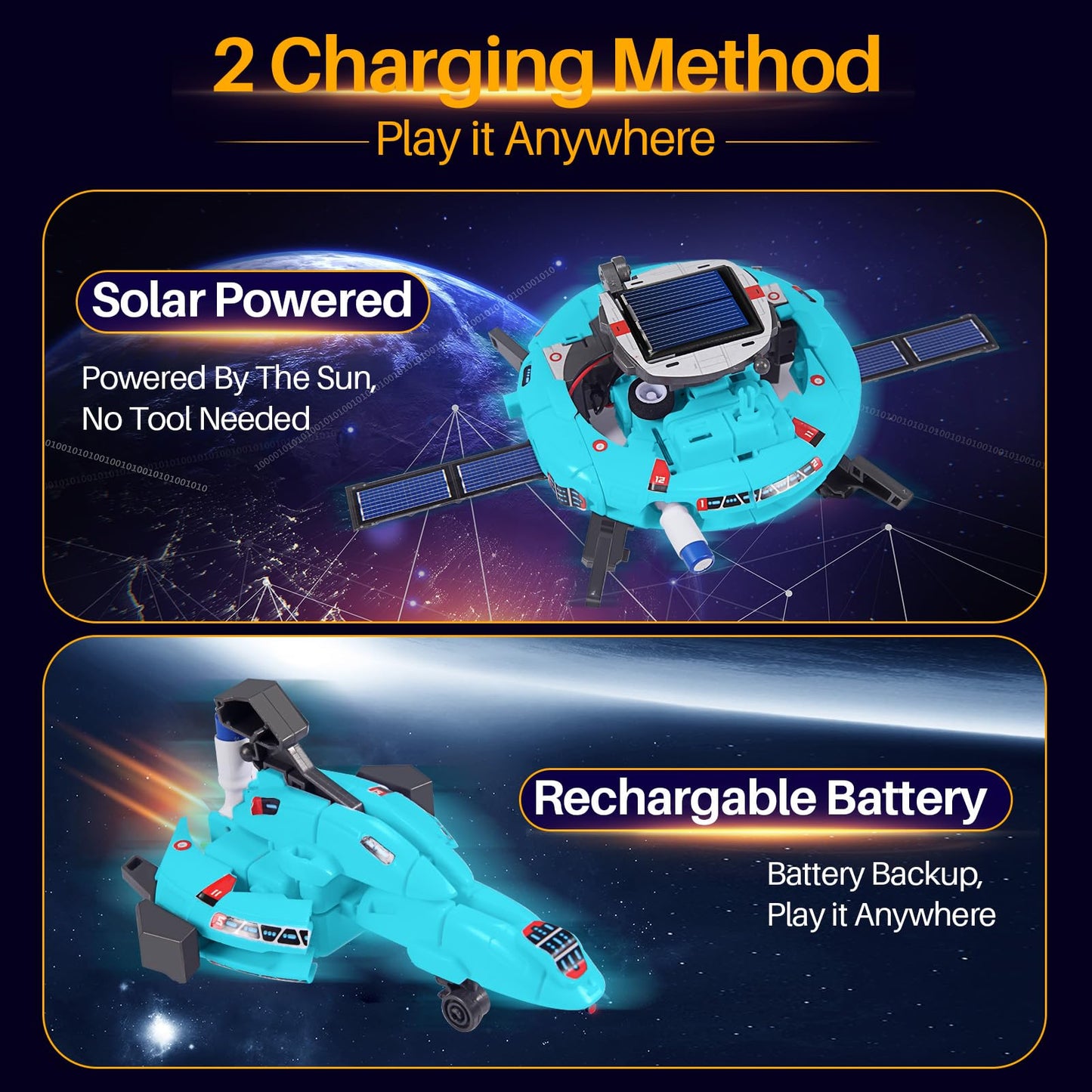 COBFDHA 6-in-1 Solar Robot STEM Toys for Kids Ages 8-13, Light Blue Educational Science Kits, Perfect Christmas & Birthday Gifts