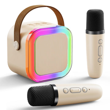 Niskite Mini Karaoke Machine With 2 Wireless Microphones: Funny White Elephant Gifts For Kids Teens Adults