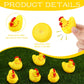 Libima 100 Pcs Rubber Chickens Bath Toy Bulk Mini Chicks Squeezable And Squeak Toys Yellow Floating Rubber Toy Swimming Pool Bat