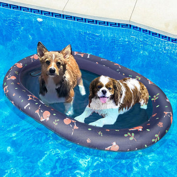 Dog Pool Float - 2025 Upgraded Tear Resistant Oxford Stable Support Dog Floatie, Inflatable Summer Doggies Raft Toy For Swimming