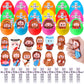 Novabright 36 Sets Easter Eggs with Little Jesus Squeeze Figures He Is Risen Scripture Cross Sticker Cards for Pocket Seek Hide 