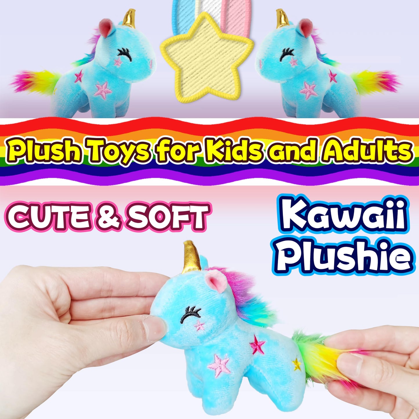 Blue Unicorn Stuffed Animals For Kids And Adults, Mini Plush Toys Key Chain, Cuddly Unicorns Plush Toy, Soft And Fun Stuffed Ani