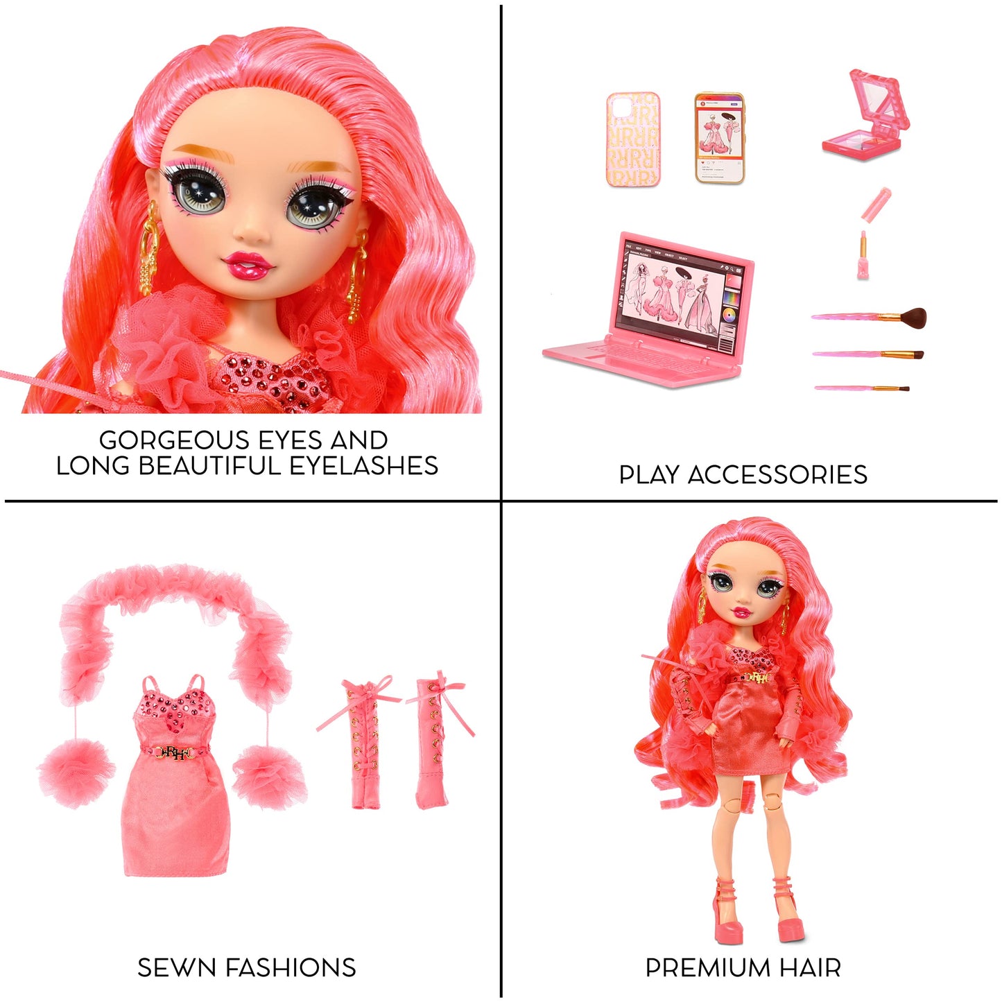 Rainbow High Priscilla Pink Fashion Doll - 11" Multicolor Outfit & 10+ Accessories for Kids 4-12 & Collectors