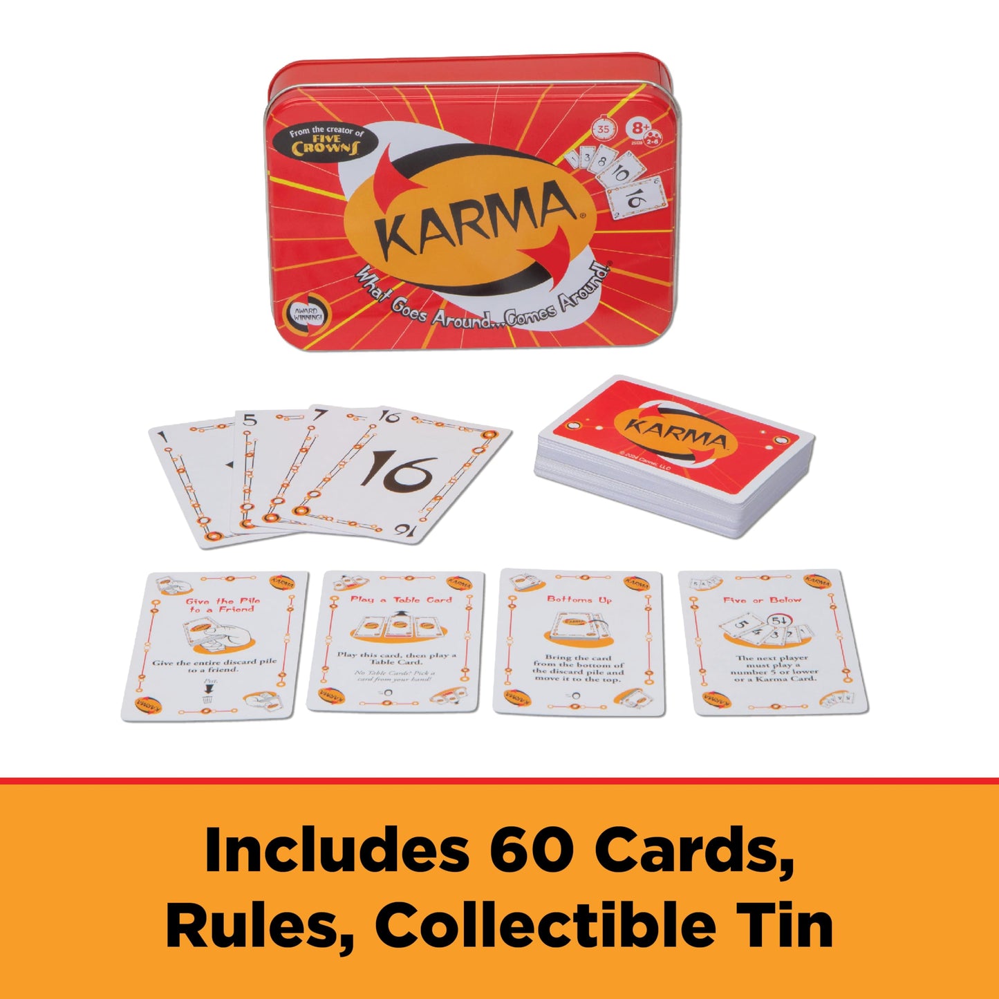 Karma Card Games for Kids - Card Games for mature-themeds  Family Games Night  Card Games for Families  Multi-Player  Screen Free  Travel Games  Playing Cards  What Goes Around  Comes Around  Ages 8+