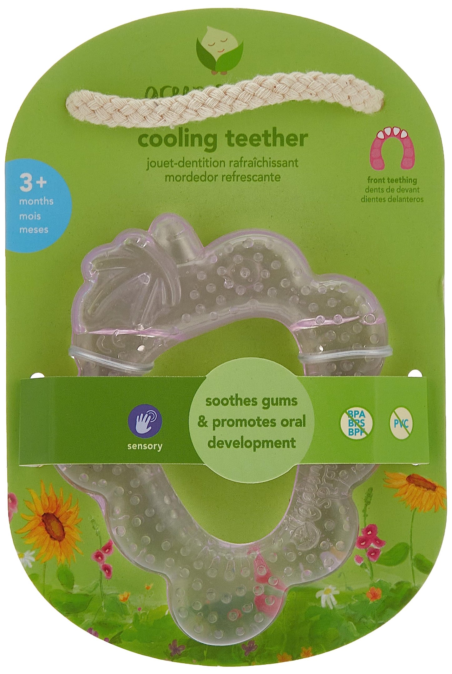 Green Sprouts Fruit Cooling Teether | Soothes Gums & Promotes Healthy Oral Development | Safer Plastic Filled With Sterilized Water, Chill For Extra Relief, Textured Surface To Massage Gums