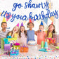Beishida Blue Go Shawty It'S Your Birthday Banner -11.4Feet, No Diy - Hip Hop Theme Glitter Happy Birthday Banner - Pre-Strung -