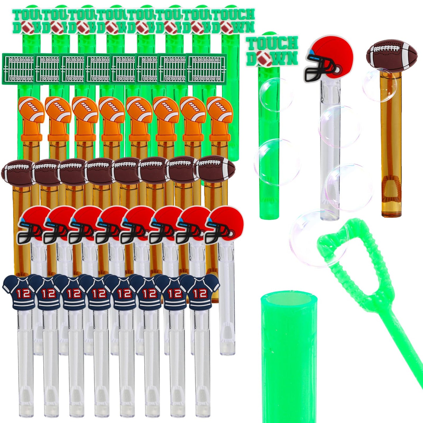 48 Pieces Football Party Favors for Kids Football Bubble Wands Sports Party Favors Sports Bubble Wands Goodie Bags Stuffers Birt