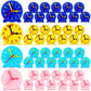 Batiyeer 24 Pcs Teaching Clock Kit for Kids to Tell Time Teaching Mini Geared Clock for Kids Basic Math Development Teacher and 