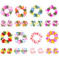 jollylife 60PCS Hawaiian Luau Leis Necklaces Bracelets Headbands Tropical Hibiscus Flowers Tiki Summer Pool Party Favors Supplie