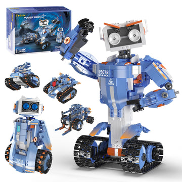 YESHIN Robot Building STEM Toys, 5 in 1 STEM Projects for Kids Ages 8-12, Remote & APP Control Educational Coding Kit, DIY Recha
