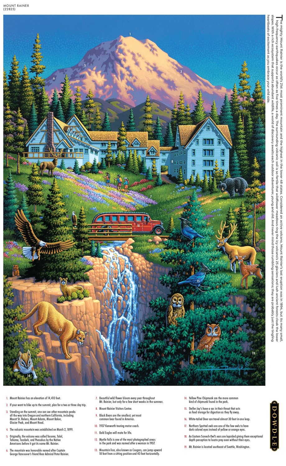 Buffalo Games 300 Piece Jigsaw Puzzle - Mount Rainier - Multicolor - Challenging Paper Puzzle for Adults, Finished Size 21.25 x 15.00