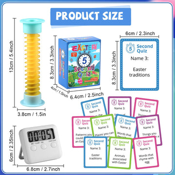 Easter 5 Second Game 108 Simple Question Cards Digital Timer And 5 Second Hourglass Question Card Games For Adults Family Party