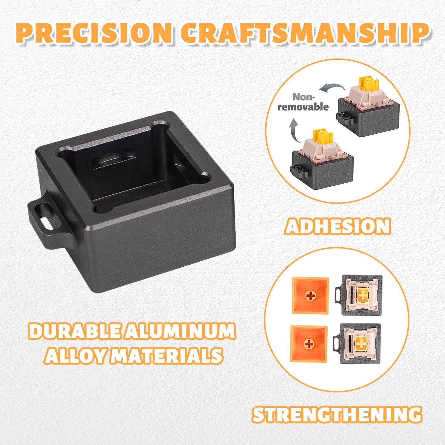 Byhoo 2 PCS Aluminum Alloy Keyboard Fidget, Lightweight Keyboard Clicker Fidget, Silent Mechanical Keycap Fidget Toy for Library