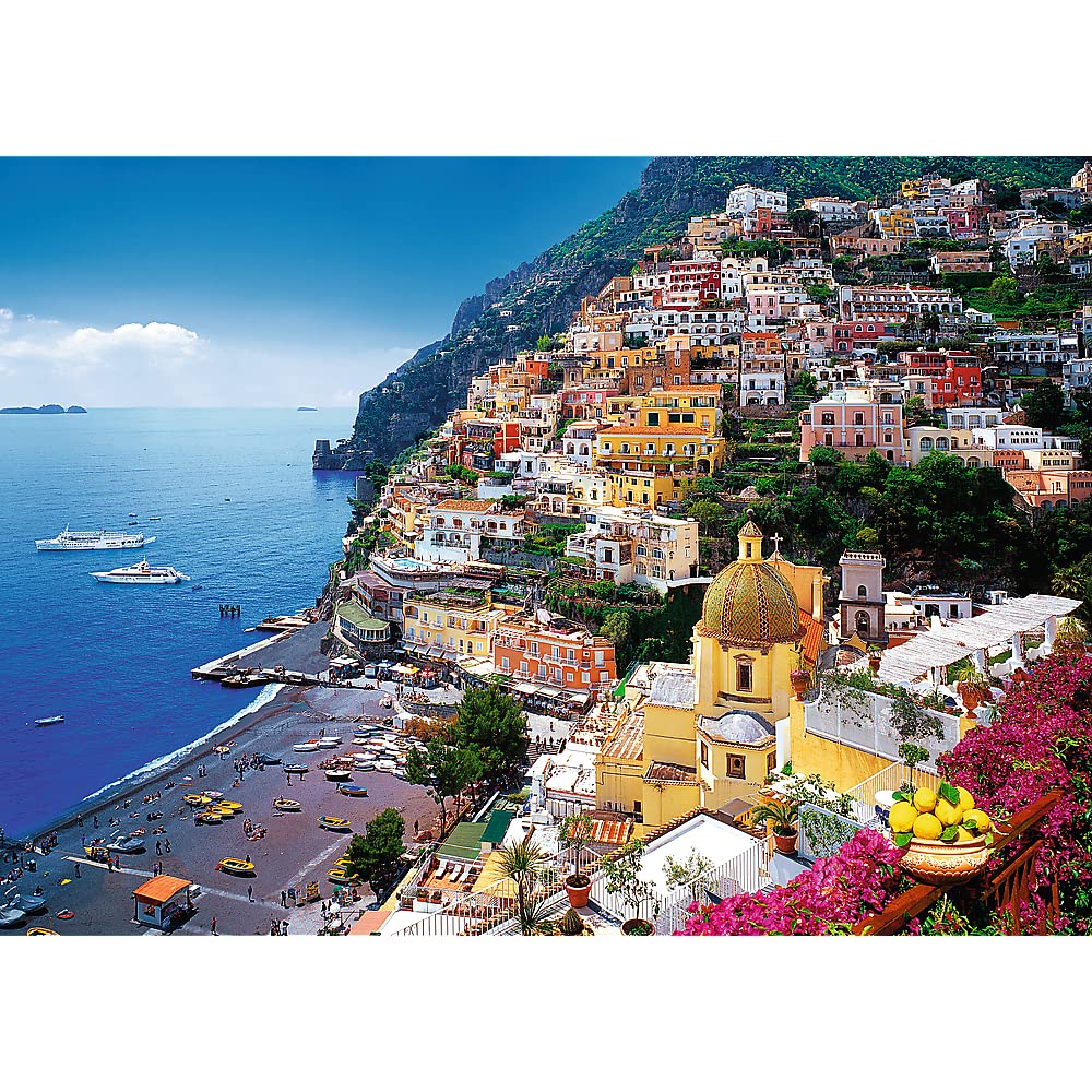 TREFL 500 Piece Jigsaw Puzzles  Positano  Italy  Amalfi Coast Puzzle  Colorful Oceanside Puzzle  mature-themed Puzzles  Trefl 37145