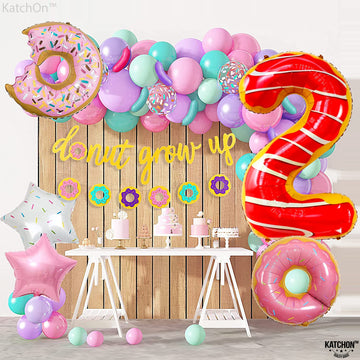 Katchon, Donut 2 Balloon Number - 40 Inch | Two Sweet Birthday Balloons, Two Sweet Birthday Party Supplies | Number 2 Balloon, Number 2 Donut Balloon | Two Donut Balloon For 2Nd Birthday Decorations