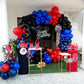 Red Blue Black Balloon Set, 12 Inch Matte Red Black And Royal Blue Latex Balloon With Red Blue Confetti Balloons For Super Spide