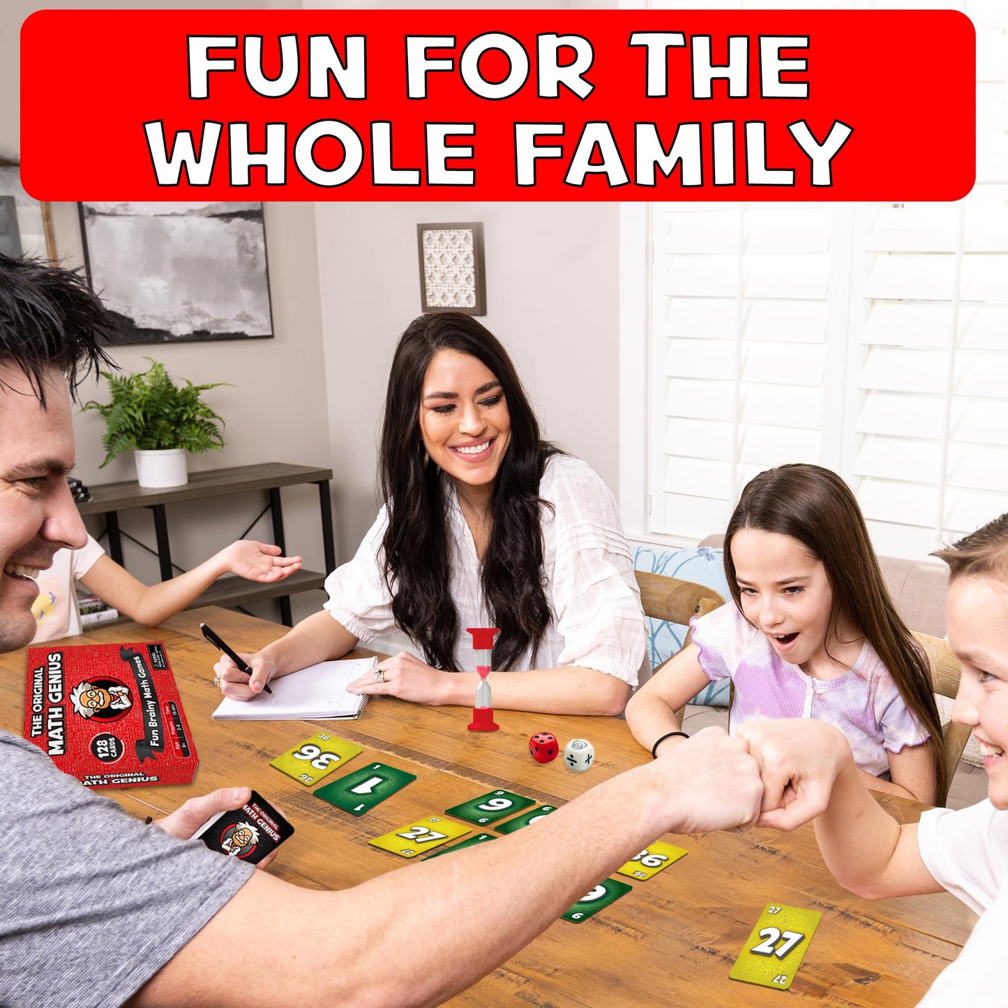 Island Genius JOiFuli Math Genius Card Game - Educational Addition, Subtraction, Multiplication, Division - Ages 6+, Red Black