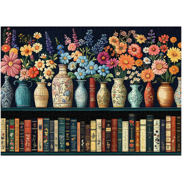 Wildflower Puzzles For Adults 1000 Pieces, Pickforu Vintage Flower Book Puzzle, Wildflower Pages Jigsaw Puzzle For Book Lover, F