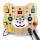 Toddler Montessori Busy Board - Wooden Educational Toy with Lights  Switches  and Buttons - Sensory Board - Preschool Motor Skills Learning Activities - Christmas & Birthday Gift
