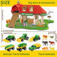 Oriate Toy Barn House with Tractor & Animal Farm, 1 64 Diecast Tractors Toys for Kids 3-5 4-6, Big Red Farm Barn Toys Playset fo