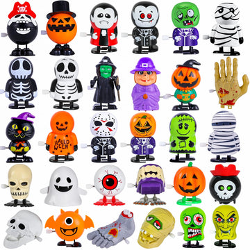 Max Fun Halloween Wind Up Toys Assortment - 30 Pcs Multicolor Plastic Party Favors for Kids - Fun Goody Bag Stuffers