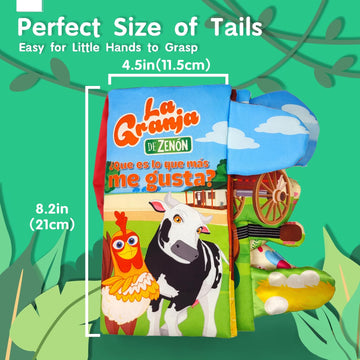 La Granja De Zenon BARTOLITO&LOLA Spanish Baby Books Toys Touch and Feel Cloth Crinkle Soft Spanish Books 0-6 Months Infant Newb