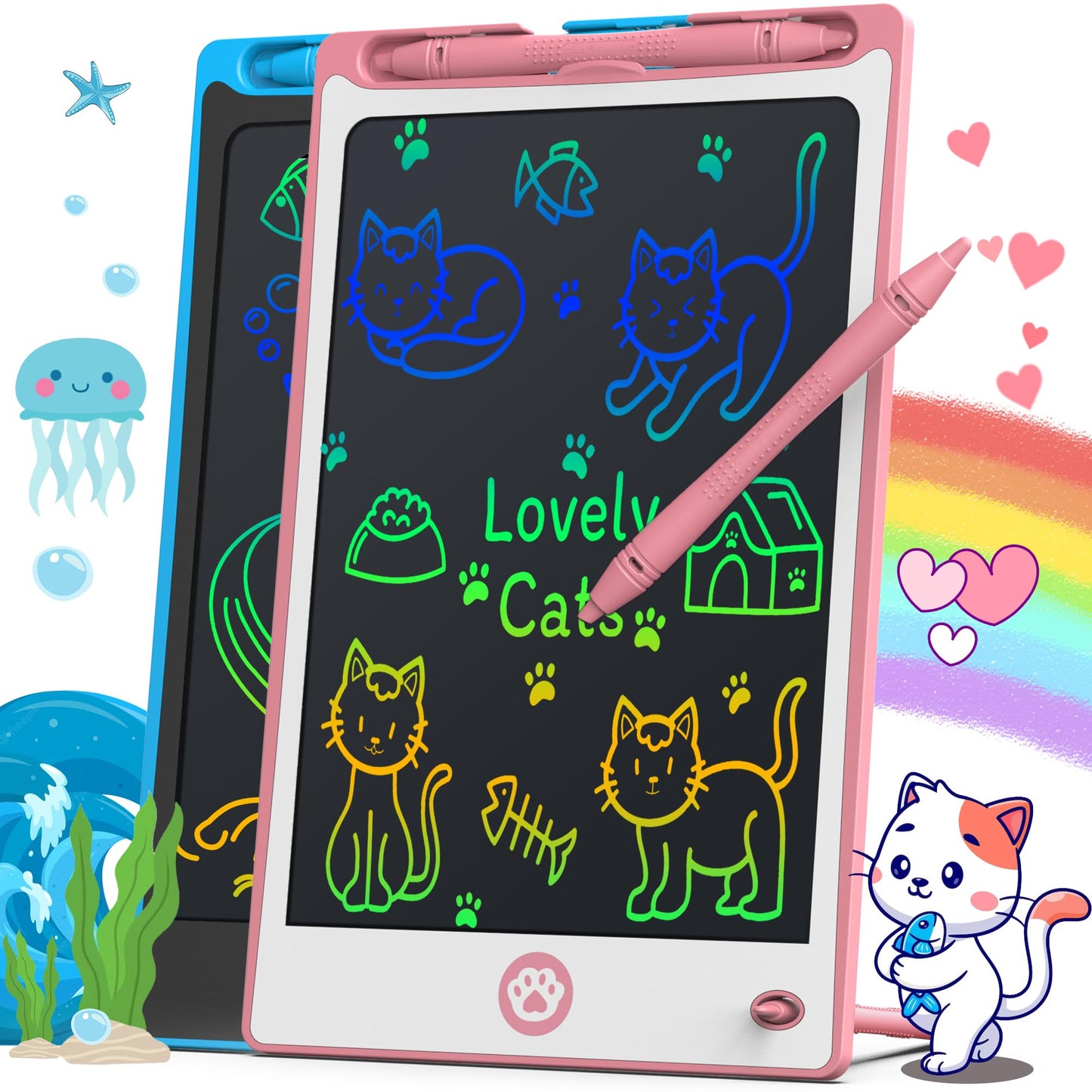 Hockvill LCD Writing Tablet for Kids 8.8 Inch, Toys for Girls Boys Drawing Pad for 3 4 5 6 7 Year Old Kid, Toddler Magnetic Dood