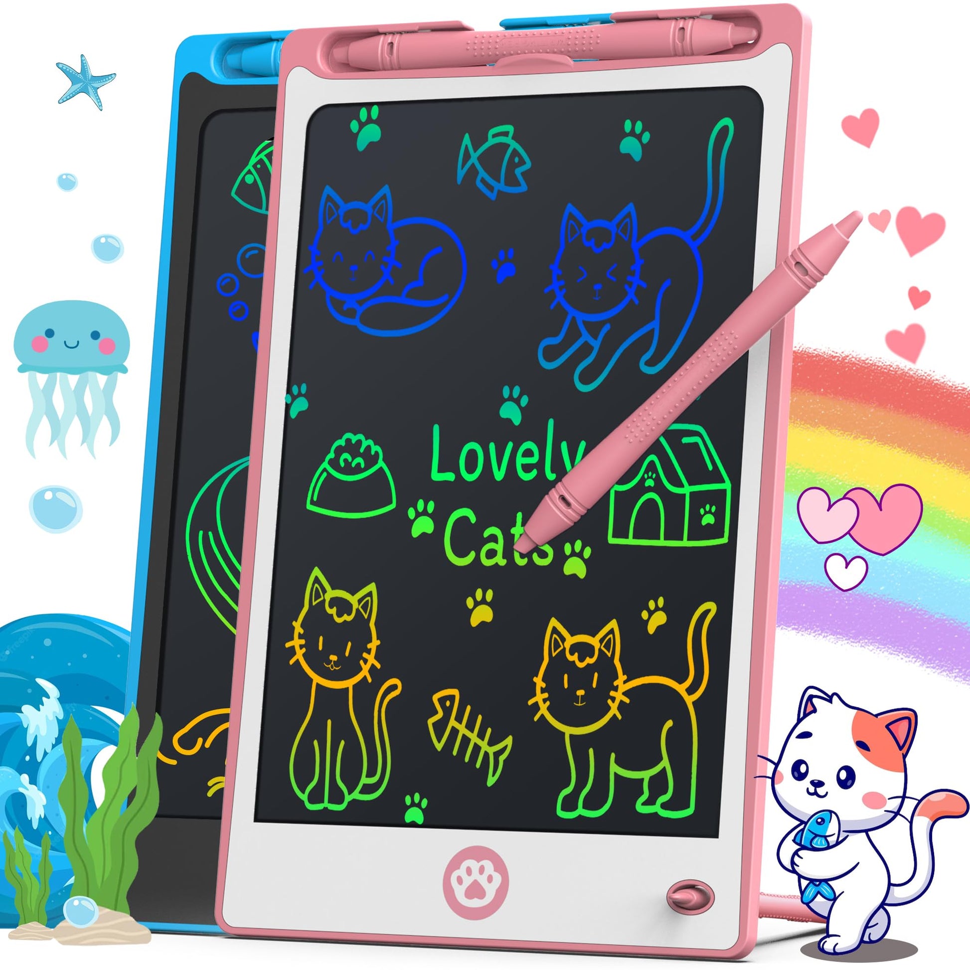 Hockvill LCD Writing Tablet for Kids 8.8 Inch, Toys for Girls Boys Drawing Pad for 3 4 5 6 7 Year Old Kid, Toddler Magnetic Dood