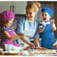SATINIOR 8 Set Kids Apron and Chef Hat Set Kids Apron with 2 Pockets Adjustable for Boys Girl's Cooking Baking Painting (Multi-C