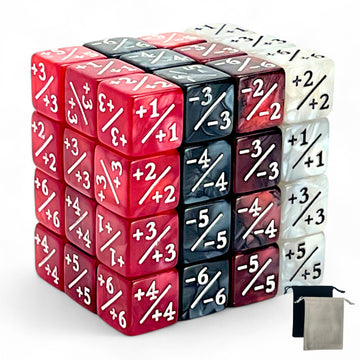 Luck Lab Mtg Magic Life Counter Dice, 48 Pcs - Compatible W/Magic Card Game Accessories, Ccg Creature Stats W/ 2 Dice Bags (Red