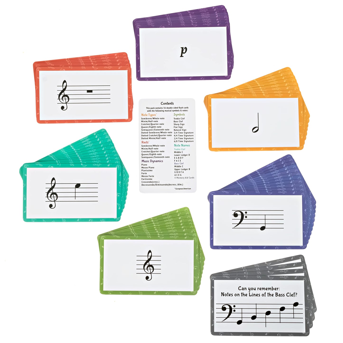 Learn To Read Music Flashcards By Lark & Wolf. 56 Large Size Music Note Theory Flashcards For Kids Piano