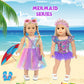 Mermaid 18 Inch Doll Clothes And Doll Accessories Case Luggage Travel Play Set Include Suitcase, Dresses, Bag, Camera, Glasses, Pillow, Eyeshade Etc (No Doll)