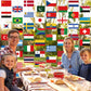Daifunli 8 Pcs International Party Decorations 56 Countries Hanging Flags Garlands World National Flags Banner for International