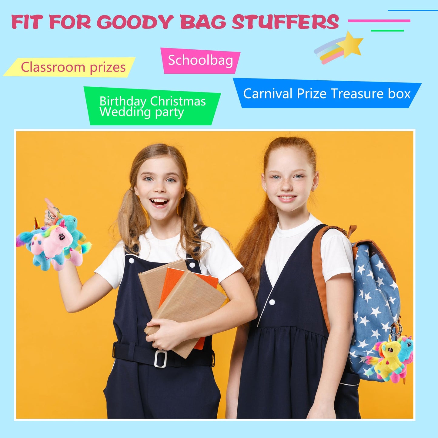 20 Pack Mini Stuffed Unicorn Animal Toys Small Plush Unicorn Bulk Rainbow Stuffed Unicorn Keychain For Christmas Easter Wedding