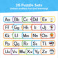 Momo & Nashi Alphabet Puzzle Games - 26 Self-Correcting ABC Matching Game for Toddlers, Cardstock, Abc Puzzle Design