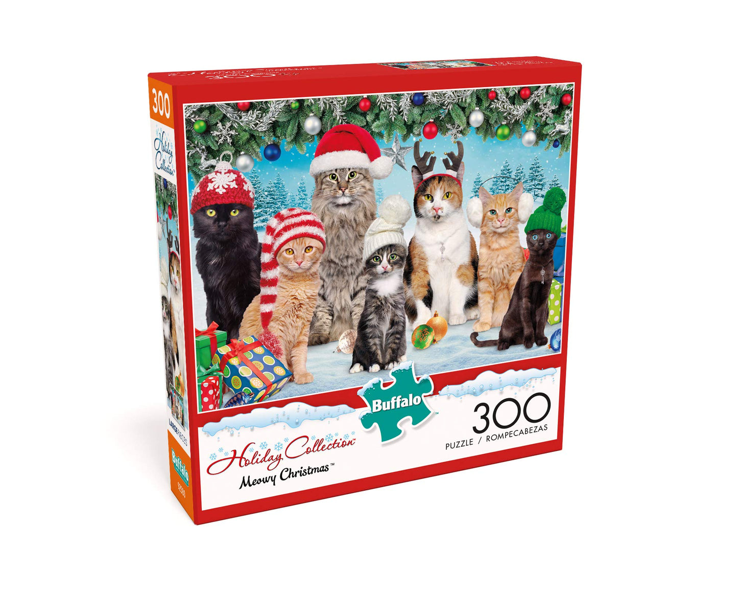 Buffalo Games Meowy Christmas 300 Piece Jigsaw Puzzle - Multicolor, Paper, 21.25 x 15.00, Perfect for Game Nights, Model 2707