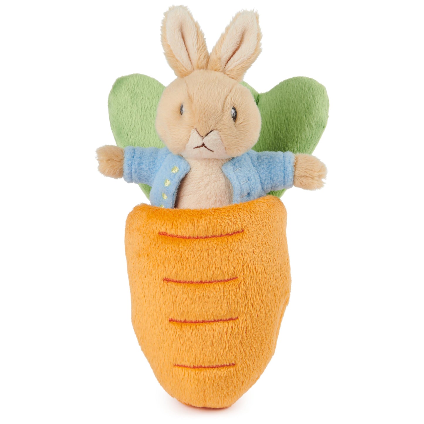 Gund Beatrix Potter 2-In-1 Peter Rabbit With Carrot Plush Playset, Bunny Stuffed Animal For Ages 1 And Up, Orange/Blue, 7