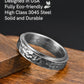King Ring 6mm Spinner Hammered Ring - Stress Relief Fidget Ring for Men & Women K39V2 - Silver 06